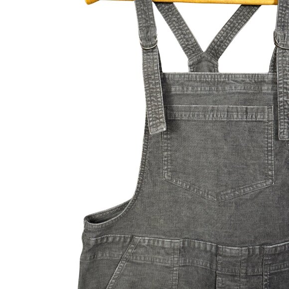 Aerie Work and Play Grey Corduroy Overalls, Casual Minimalist Size Medium - Picture 8 of 9